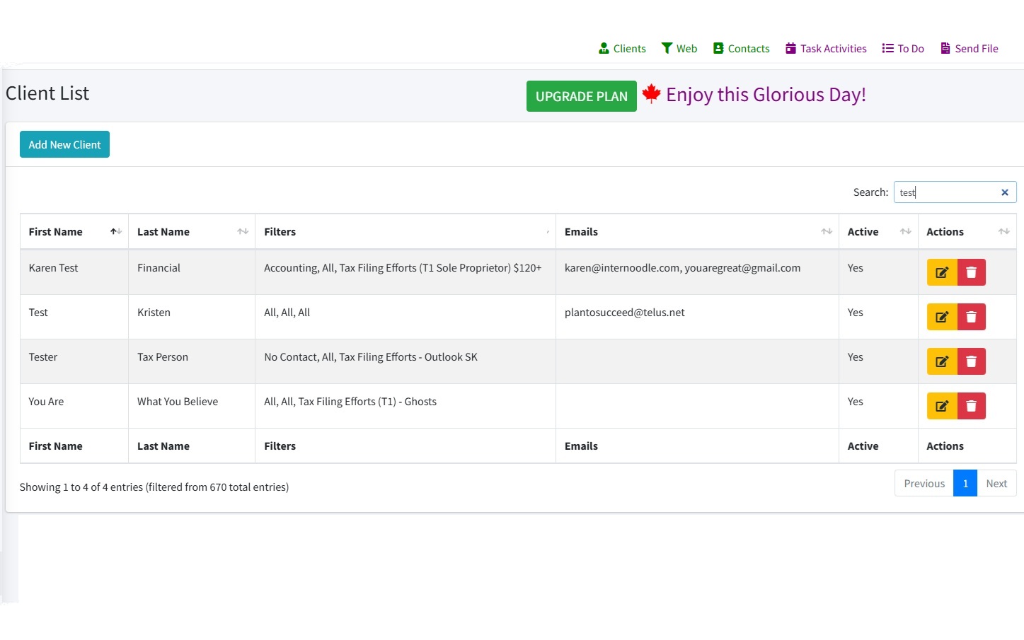 Client and lead tracking